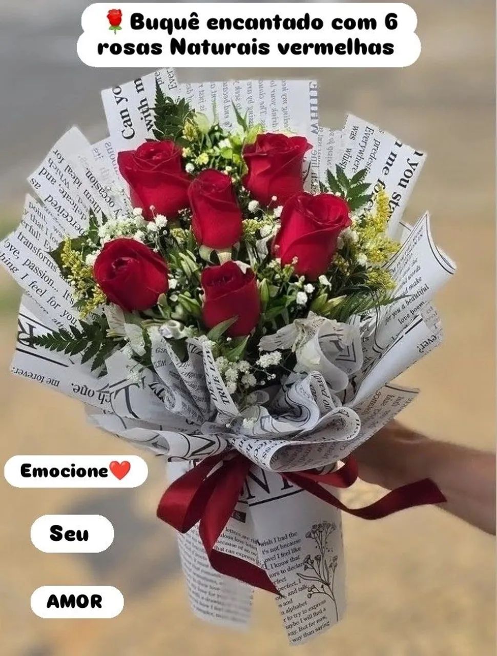 BUQUÊ DE ROSAS NATURAIS 