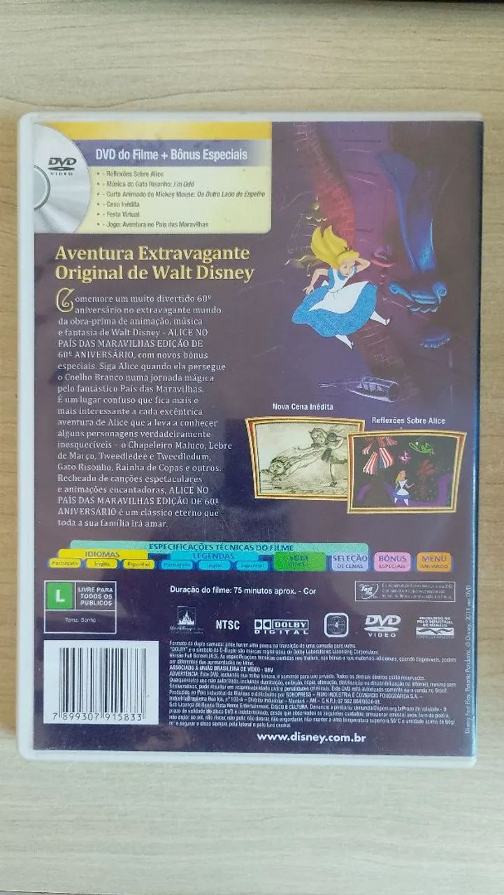 Vendo DVD Especial 60 anos Alice no País das  Maravilhas  - Foto 2