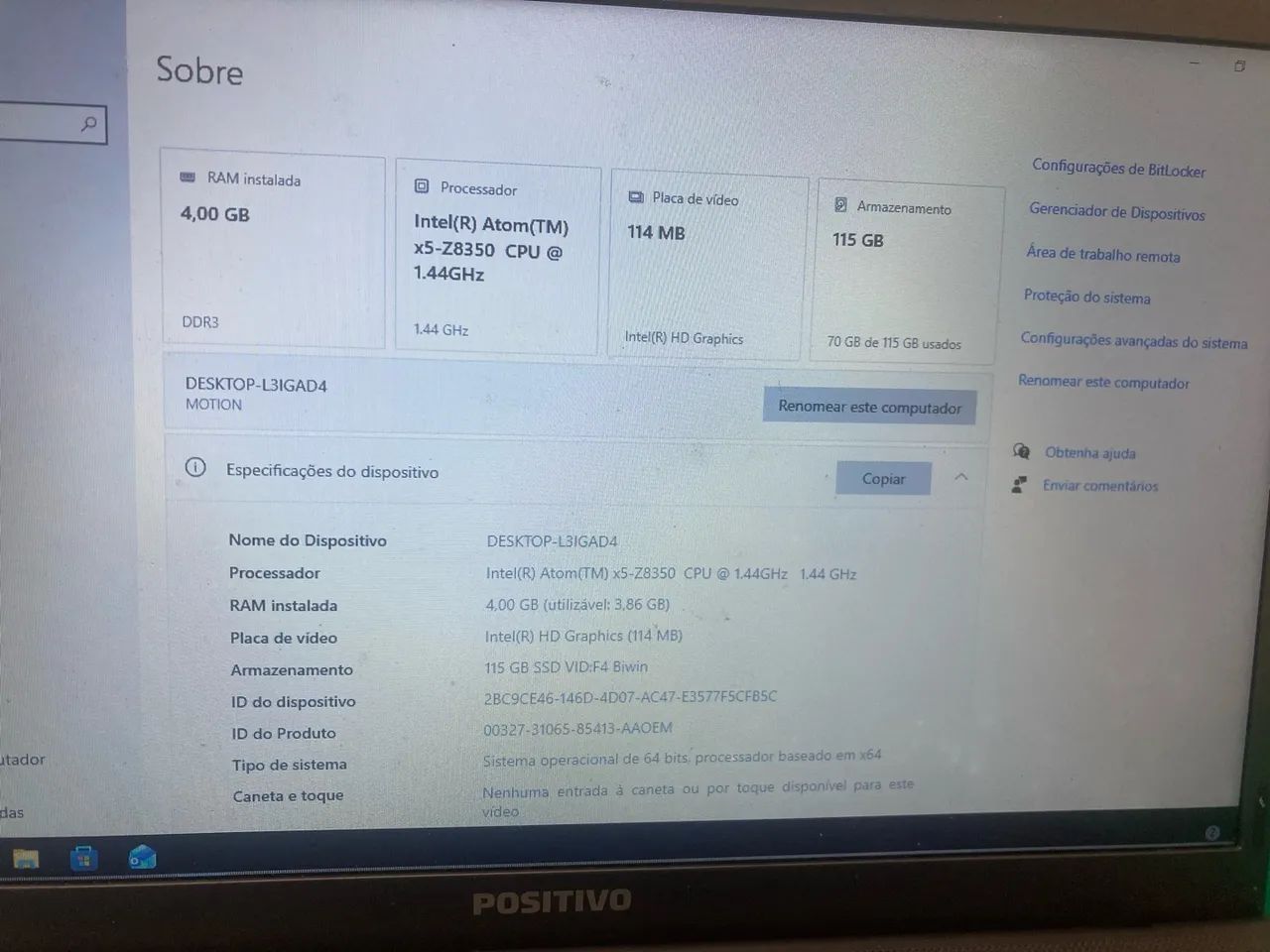 NOTEBOOK POSITIVO MOTION GRAY Q4128C-S - Foto 5