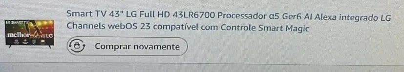 SMART TV 43 POLEGADAS LG FULL HD (dois meses de uso, perfeito estado, intacta) - Foto 2