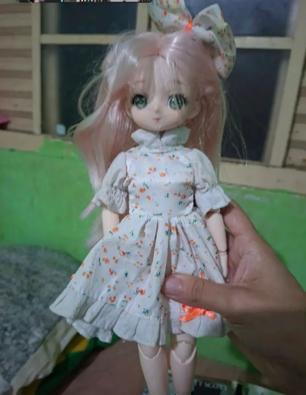 2 bonecas bjd + urso de pelucia