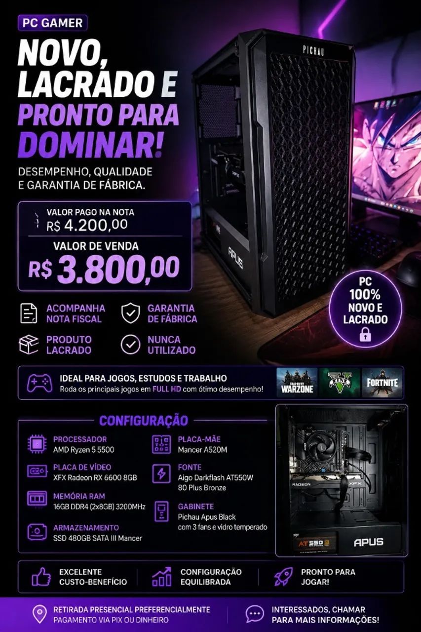 Computador Gamer Novo - Foto 3