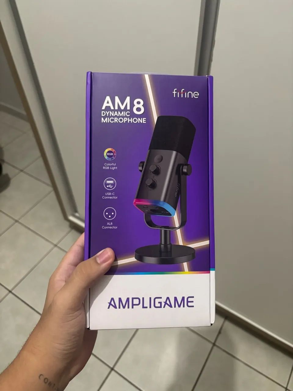 Microfone FIFINE AmpliGame AM8 USB/XLR RGB - Foto 3