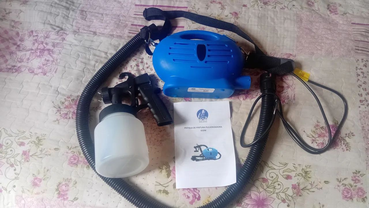 Pistola de pintura pulverizador de tinta 650w cor azul