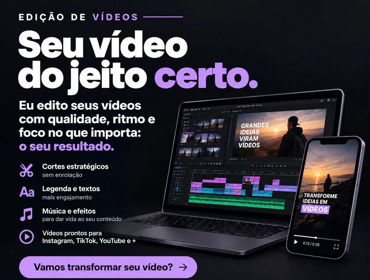 Edição de vídeo - 30R$