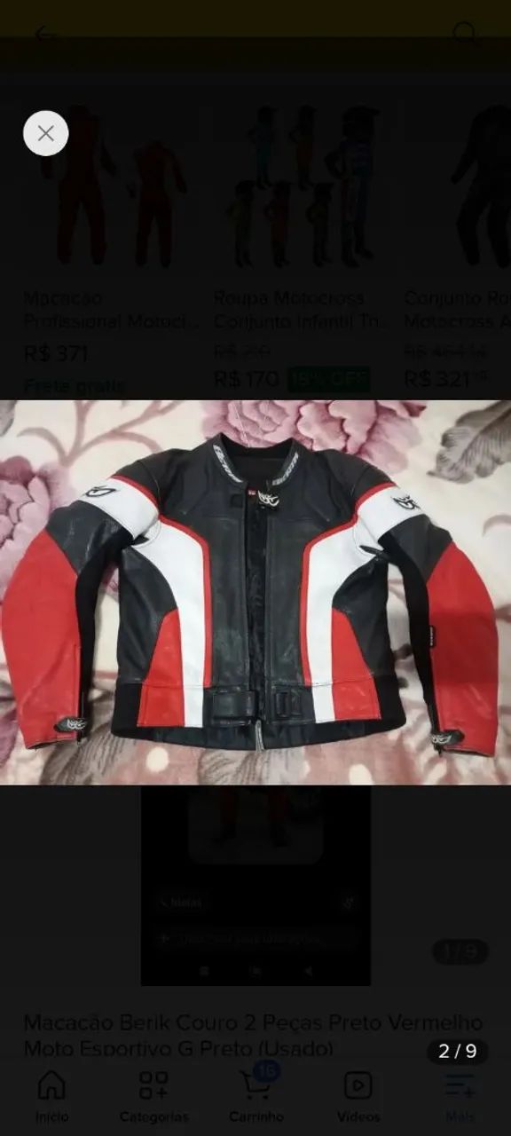 Macacão motociclista em couro legítimo  - Foto 2