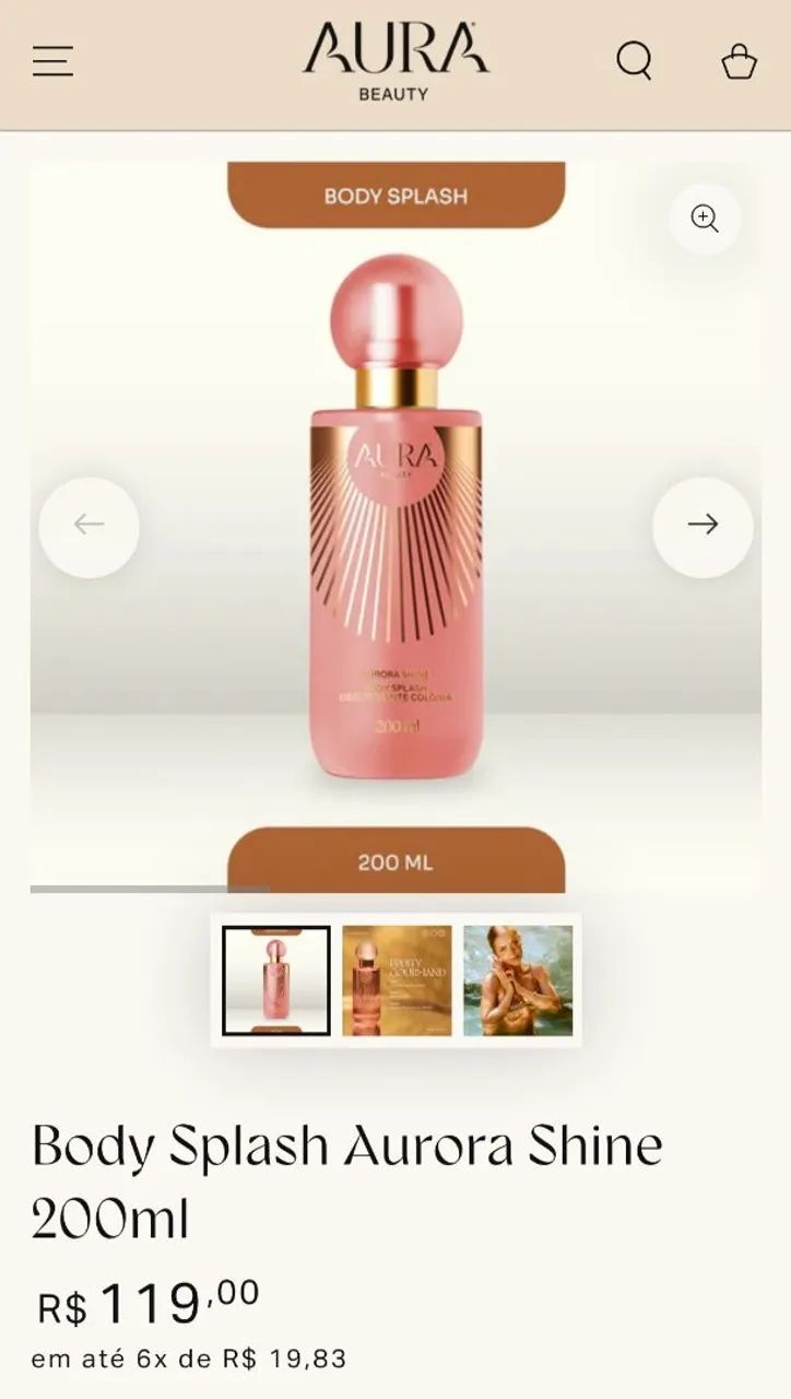 Body Splash Aurora Shine 200ml - Jade Picon - Foto 3
