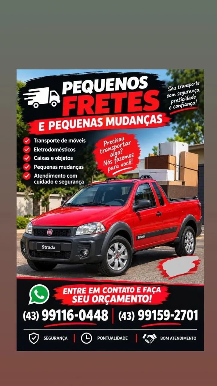 Faço pequenos fretes e Mudanças,