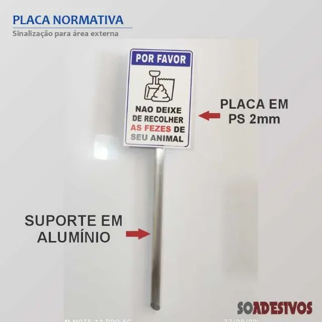 PLACA COM SUPORTE PARA JARDIM. - Foto 2