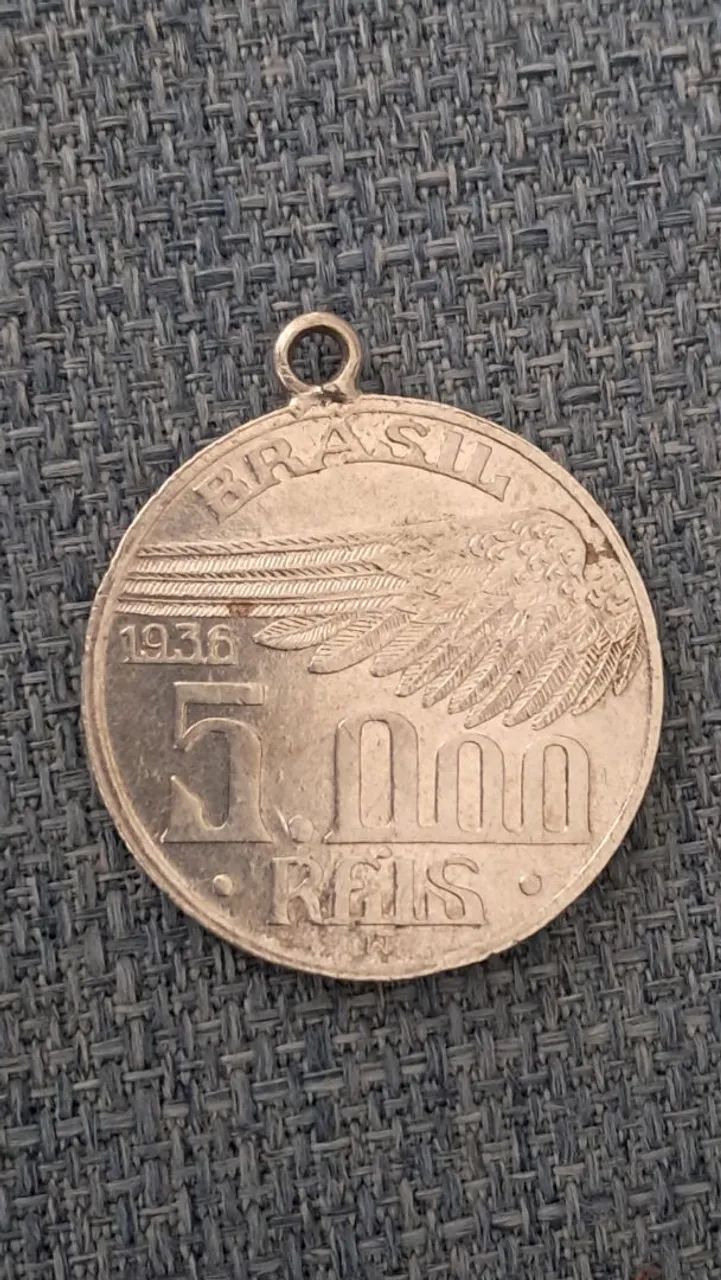 Moeda 5.000 Reis - Brasil (1936) - Foto 2