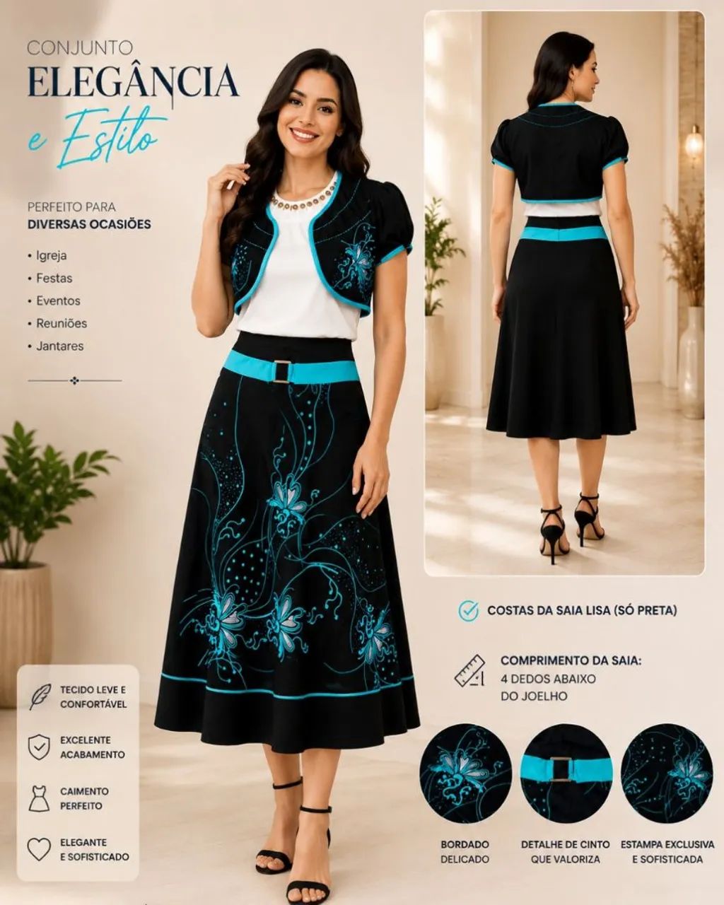 CONJUNTO 3 PEÇAS TAMANHO G  - Foto 2