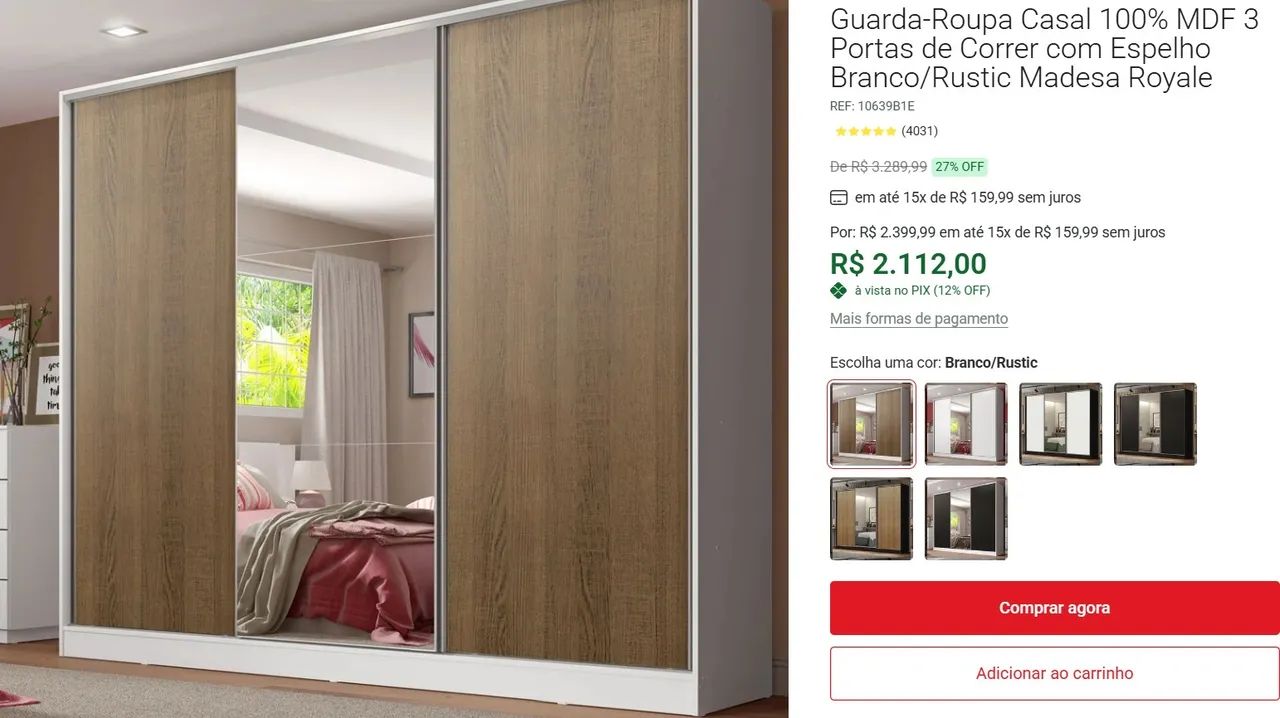 Guarda roupa com espelho - Foto 3