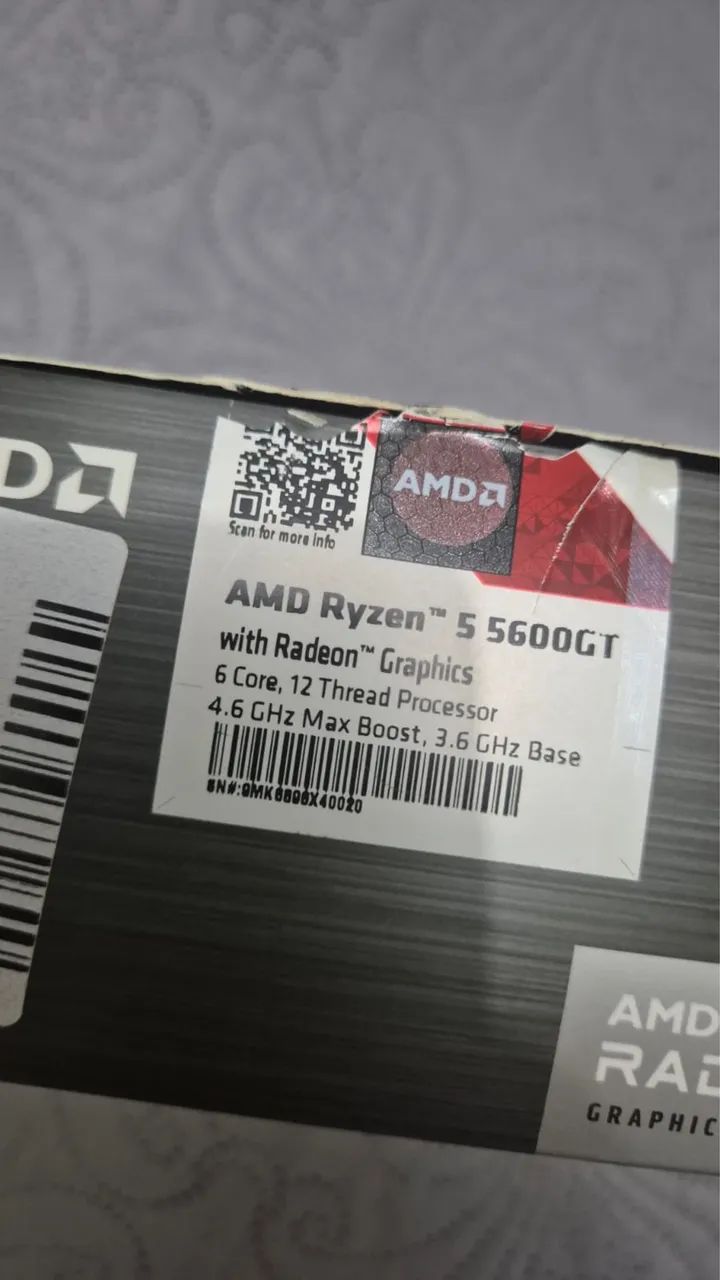 Vende-se Processador AMD ryzen  5 5600 Gt