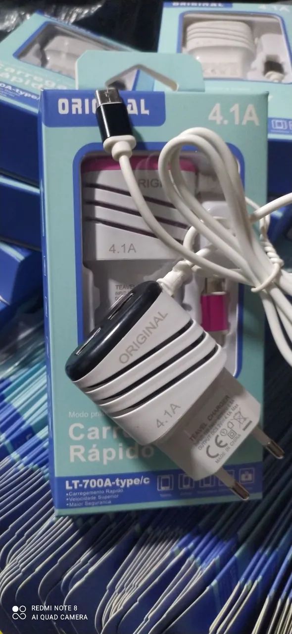 Carregador tipo-C 4.1A Rapido com 2 USB produto Novo - Foto 4