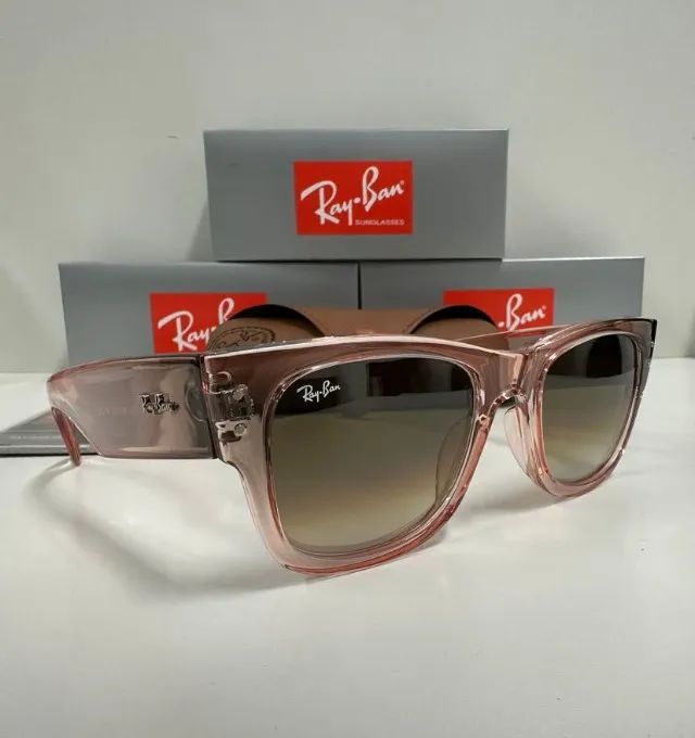Óculos de sol ray-ban mega wayfarer rose lentes de cristal
