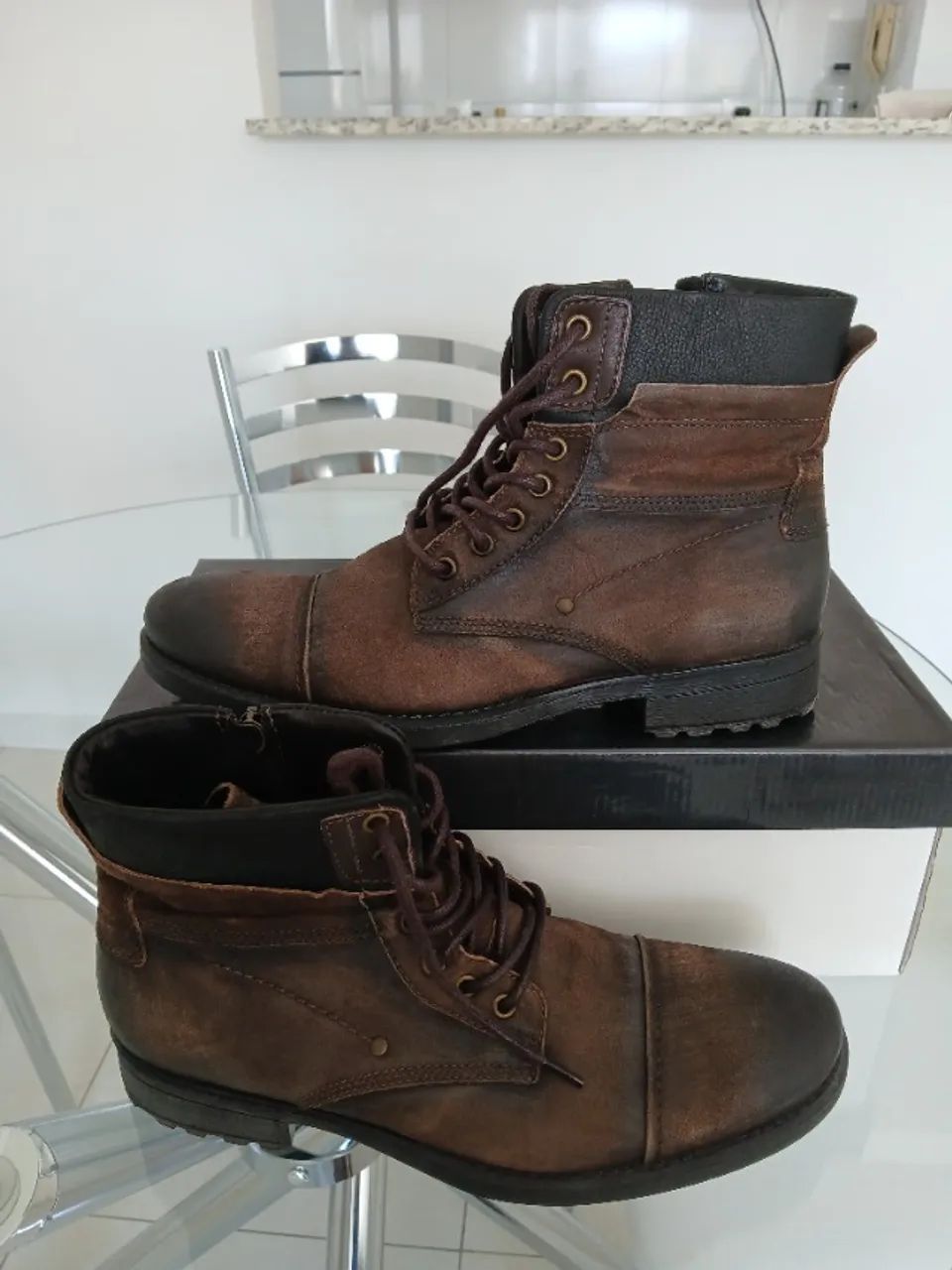 Bota marrom em couro legítimo - Fascar - Foto 4