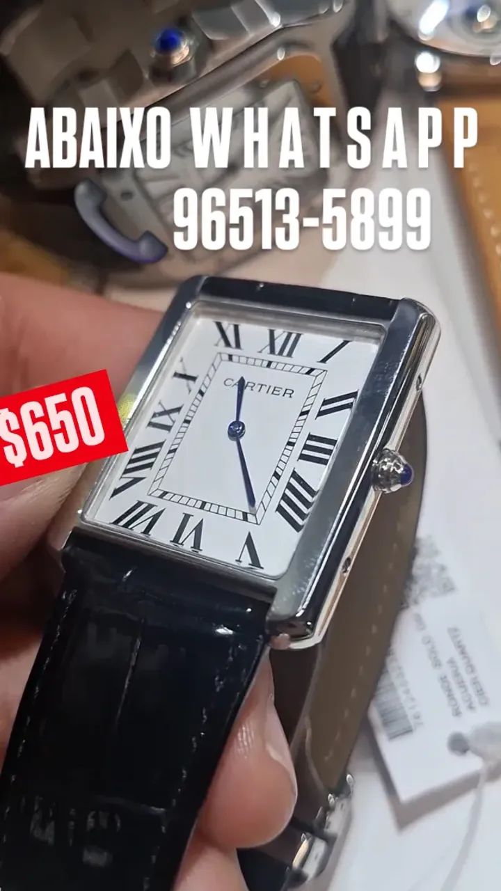Relógio CARTIER TANK PULSEIRA DE COURO [PREMIUM] - Foto 2