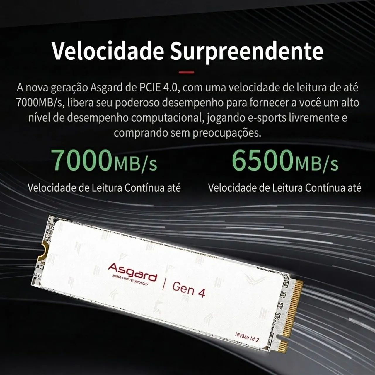 SSD NVMe M.2 Asgard M4 de 1TB, 7000Mb's PCIE 4.0 - Foto 4