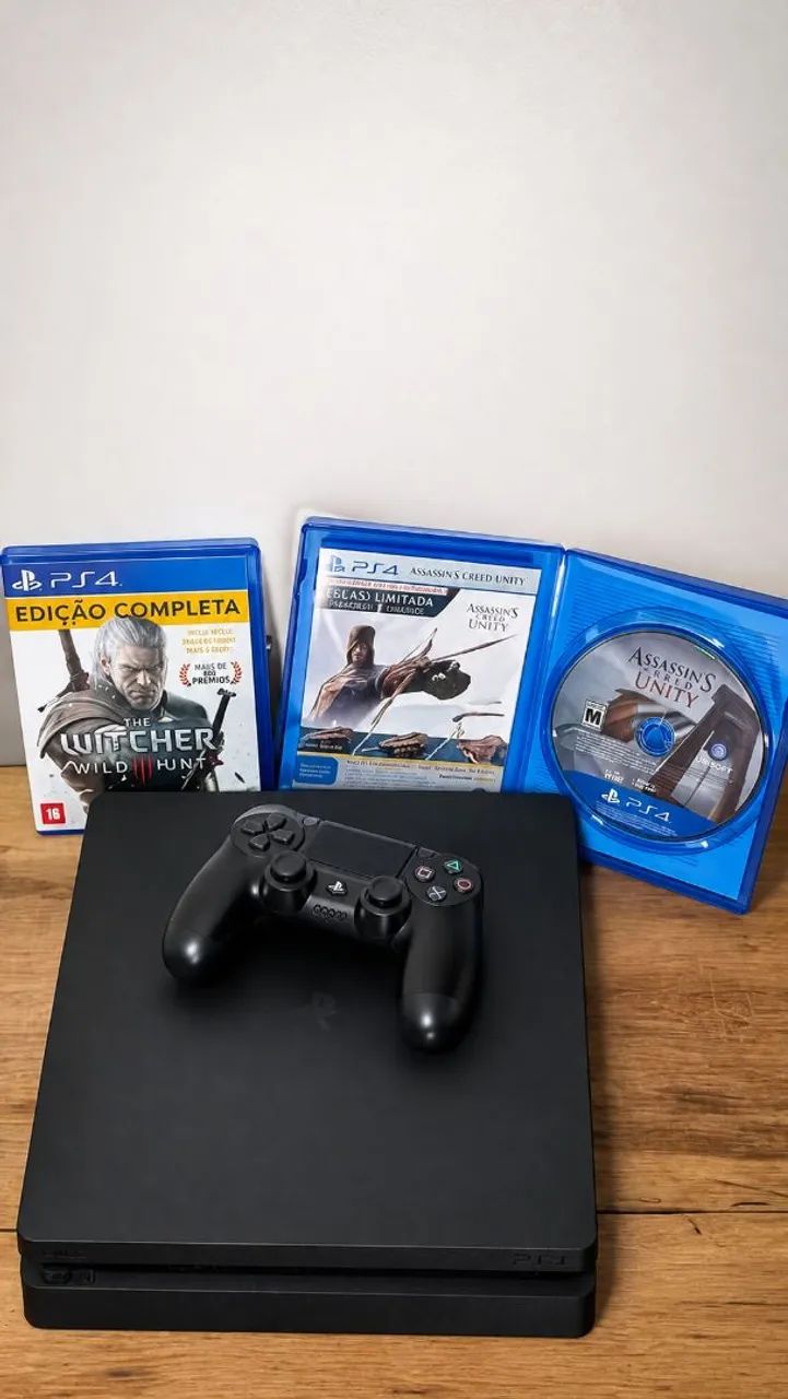 PLAYSTATION 4 SLIM 1TB + CONTROLE ORIGINAL + 2 JOGOS | ACEITO CARTÃO E PIX - Foto 2