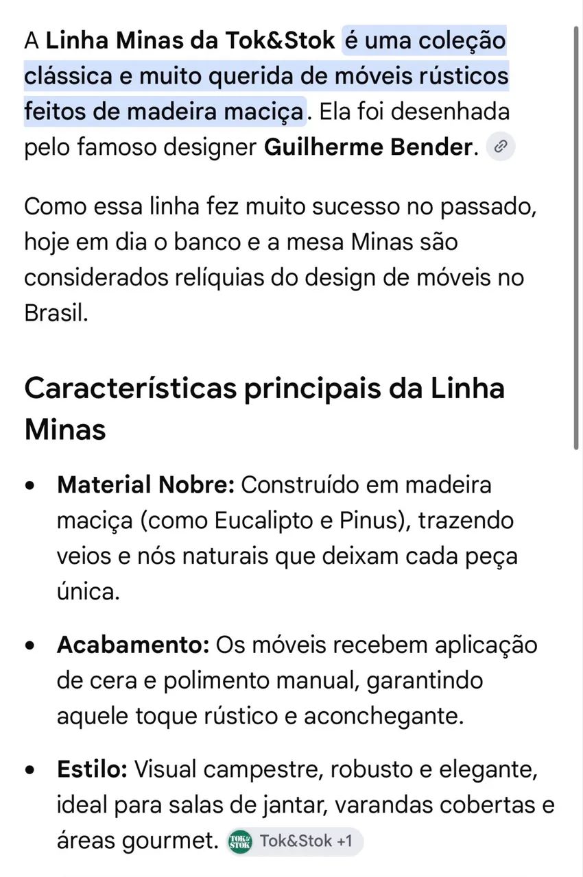 Banco Rústico Tok Stok - Linha Minas - Foto 3