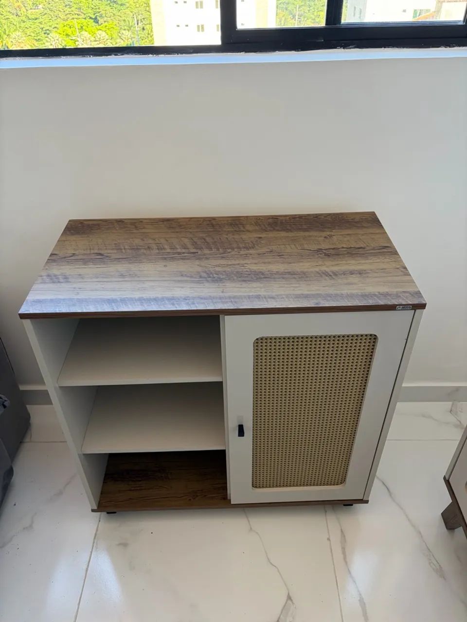 CONJUNTO DE RACK + BUFFET ARTELY - CARVALHO E OFF WHITE - Foto 2