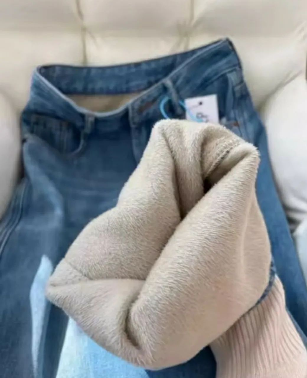 Calça jeans forrada  - Foto 3