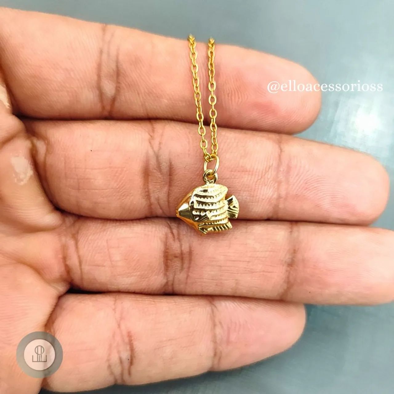 Colar Peixe Linguado Dourado  - Foto 2