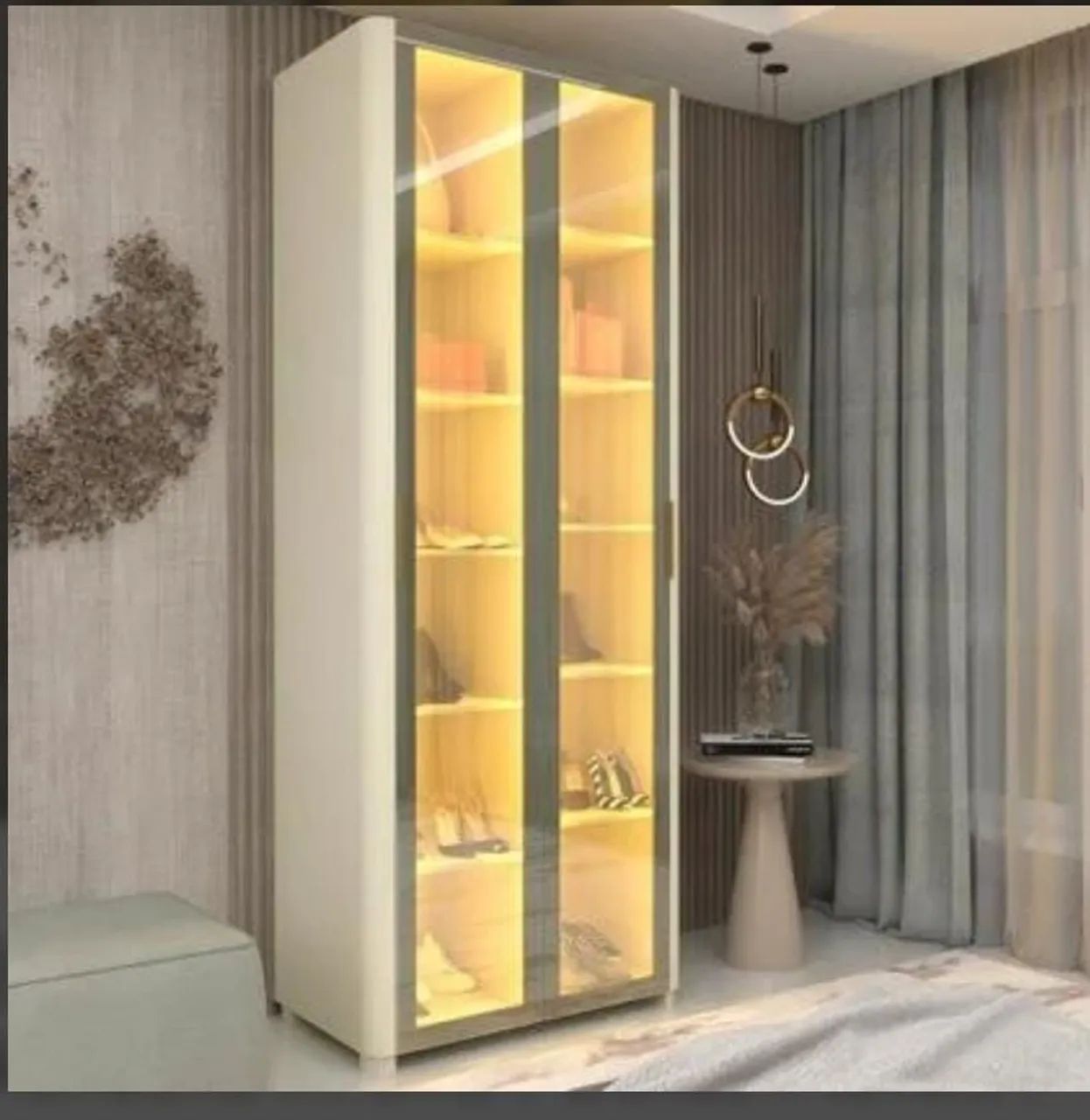 Sapateira 2 portas com LED