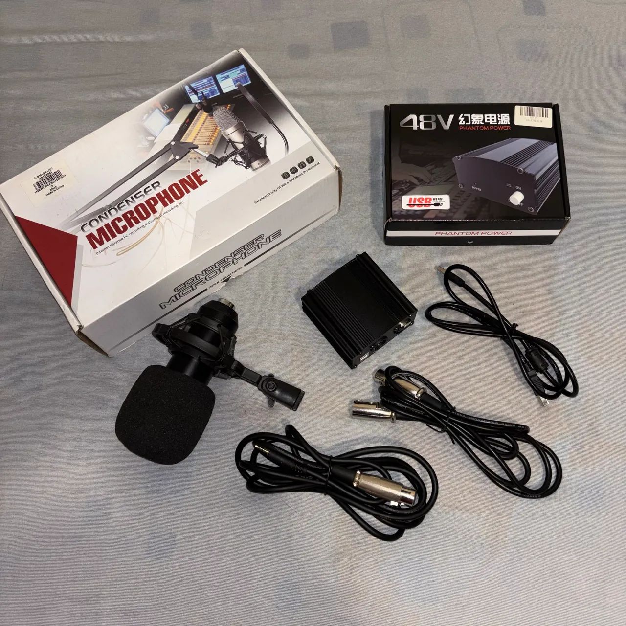 Kit microfone BM 800 + power supply phantom power - Foto 2