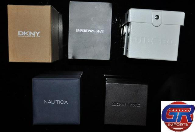 Caixa Relogio Emporio Armani Diesel Nautica DKNy Michael Kors Original Manual Estojo