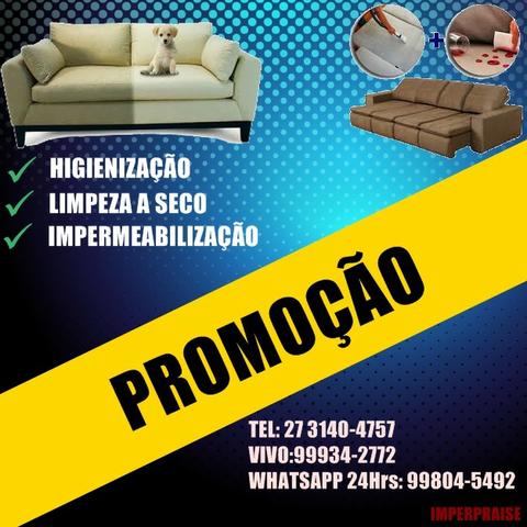 Super promoção limpeza higienização e impermeabilização de estofados