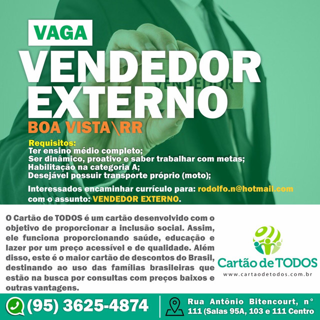 Vaga - Vendedor Externo