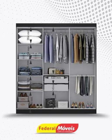 Guarda Roupa 100% MDF 6 Portas 2 Gavetas Direto da Fabrica Fazemos Entrega - Foto 2