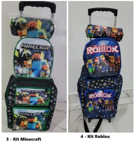 Kit Mochila Infantil Masculina Costa Roblox Lancheira Estojo