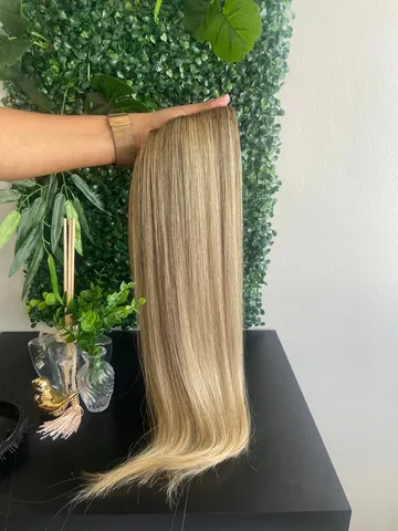 Cabelo Humano Vietnamita Loiro Mesclado 55cm-100g Mega Hair