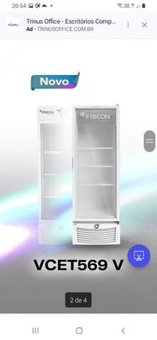 Freezer vertical - tripla ação - porta de vidro - marca fricon - vcet 569 litros - Foto 4