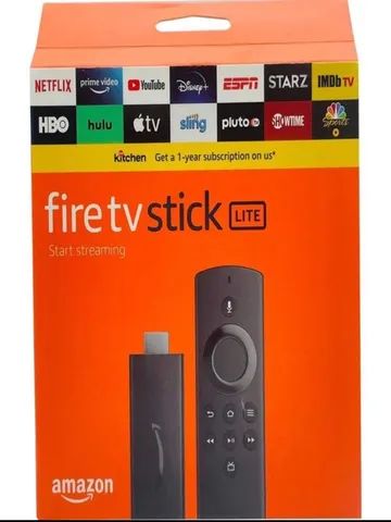 Fire TV Stick Lite Amazon com Controle por Voz - Full HD - 8GB - Preto