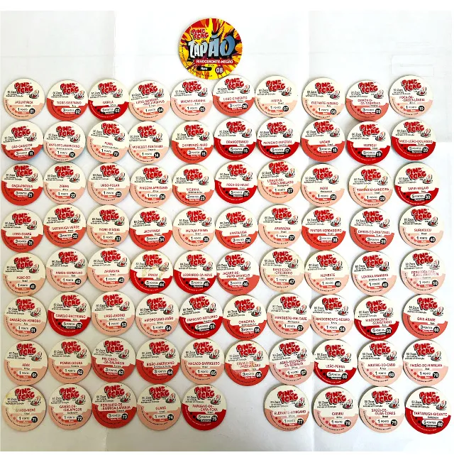 01 Zapão + 79 Zaps/Tazos Ping Pong da Série Animais em Extinção