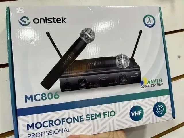  Kit de Microfone Duplo Sem Fio VHF MC806 - Onistek
