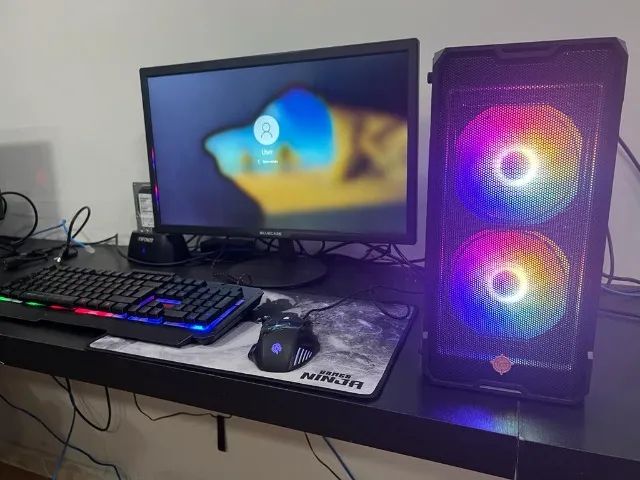 PC Gamer Completo i5 6600 + RX 550 c/ Monitor + Teclado e Mouse