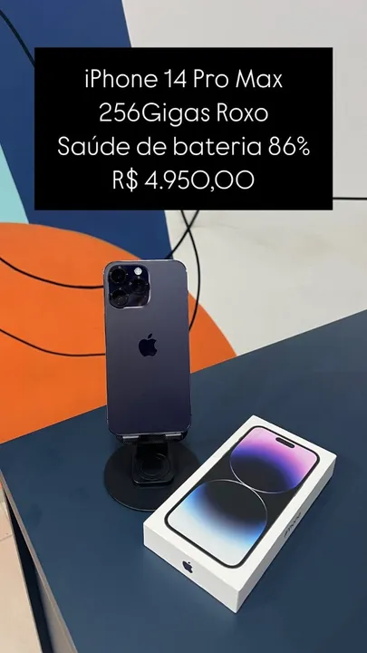 IPhone 14 Pro Max Preto 128Gb Saúde de bateria 87% | Loja Física