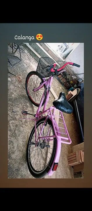 Bicicleta Caloi Rosa 