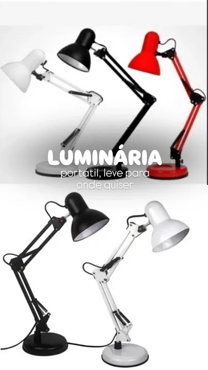 Luminária de Mesa Portátil - Iluminação Prática e Moderna