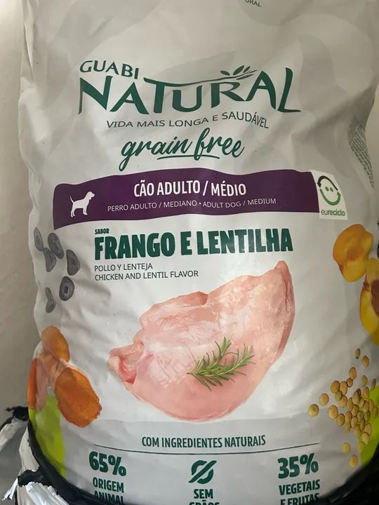 Ração Guabi Natural Frango e Lentilha para Cães Adultos de Médio Porte