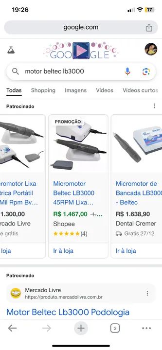 Micro Motor LB 3000 Elétrico Beltec 45.000 RPM O MELHOR DO MERCADO  - Foto 3