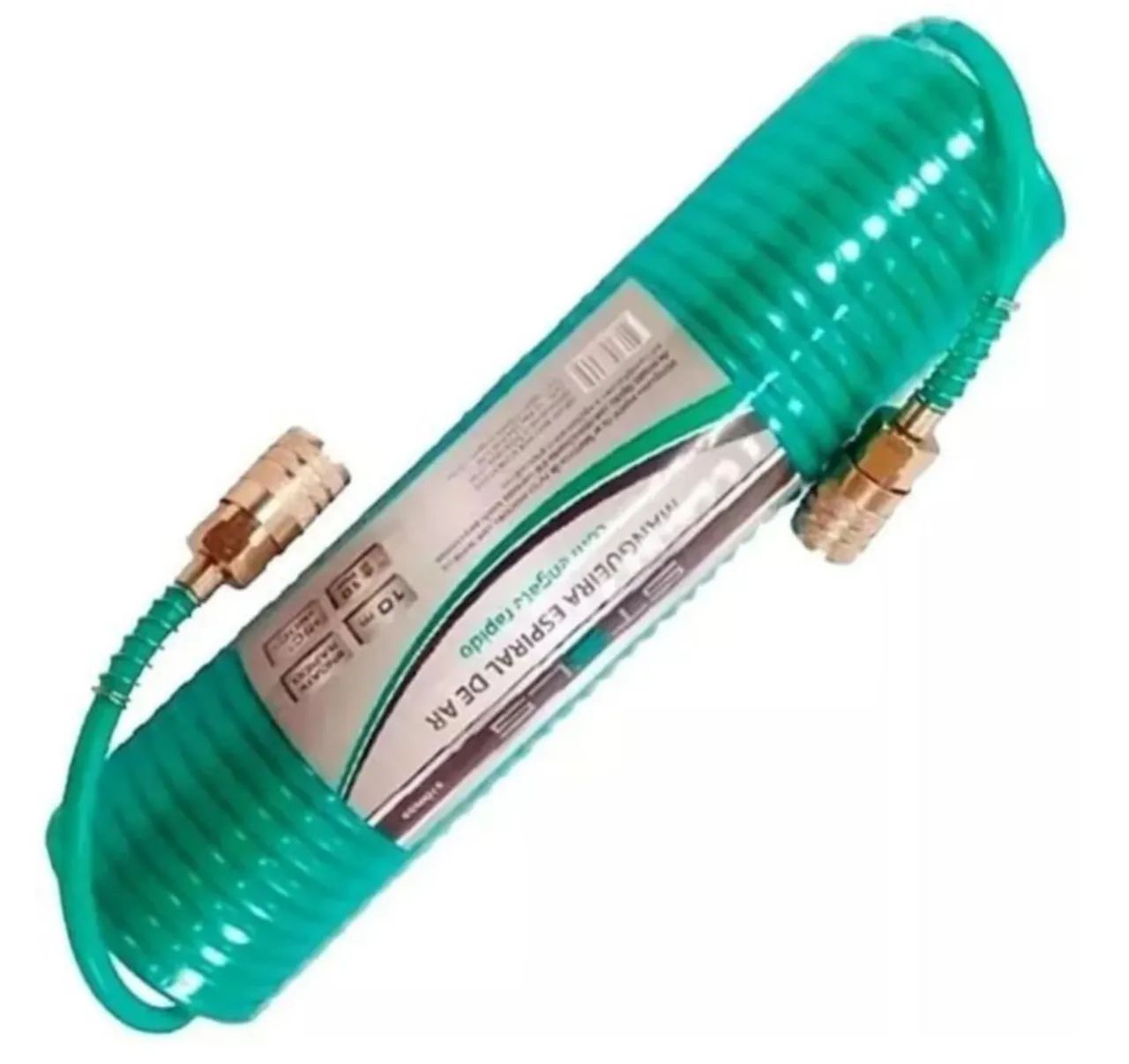 Mangueira de ar espiral 10m engate fêmea para pistola compressor 