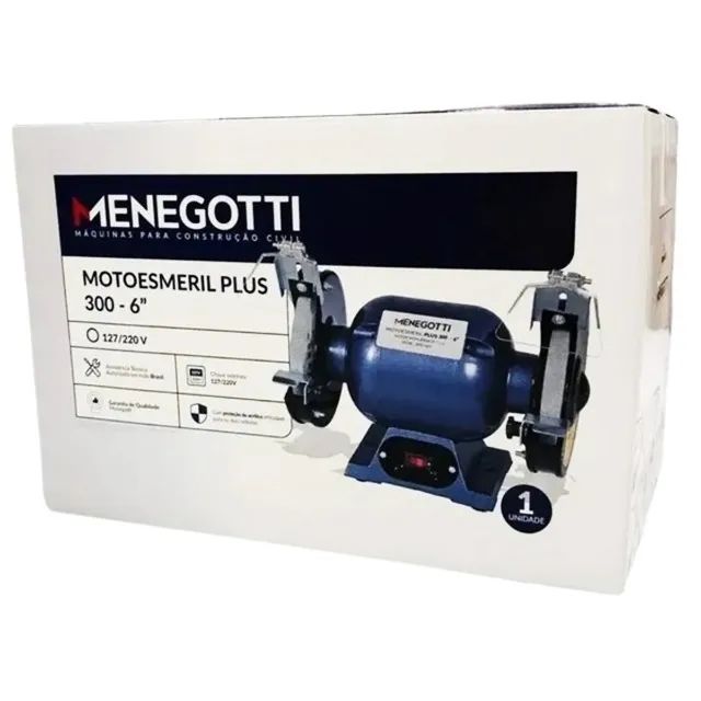Motoesmeril de Bancada 1/2Cv Plus Bivolt Menegotti - Foto 3