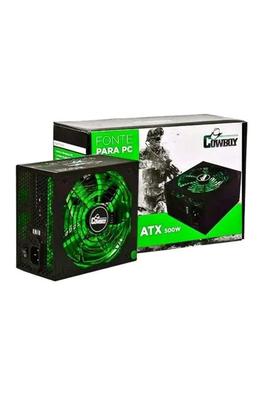 Fonte ATX 500W Cowboy com LED Verde