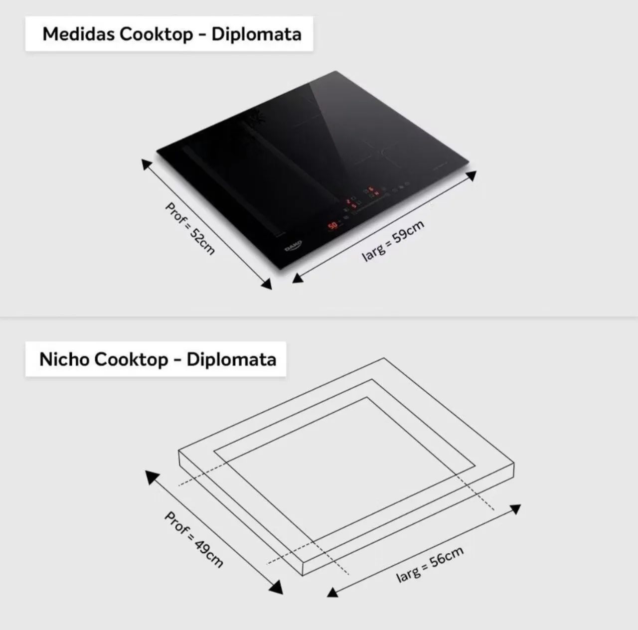 Cooktop de Indução 4 Bocas Preto com Zona Flexível Dako Diplomata - 220V - Foto 5