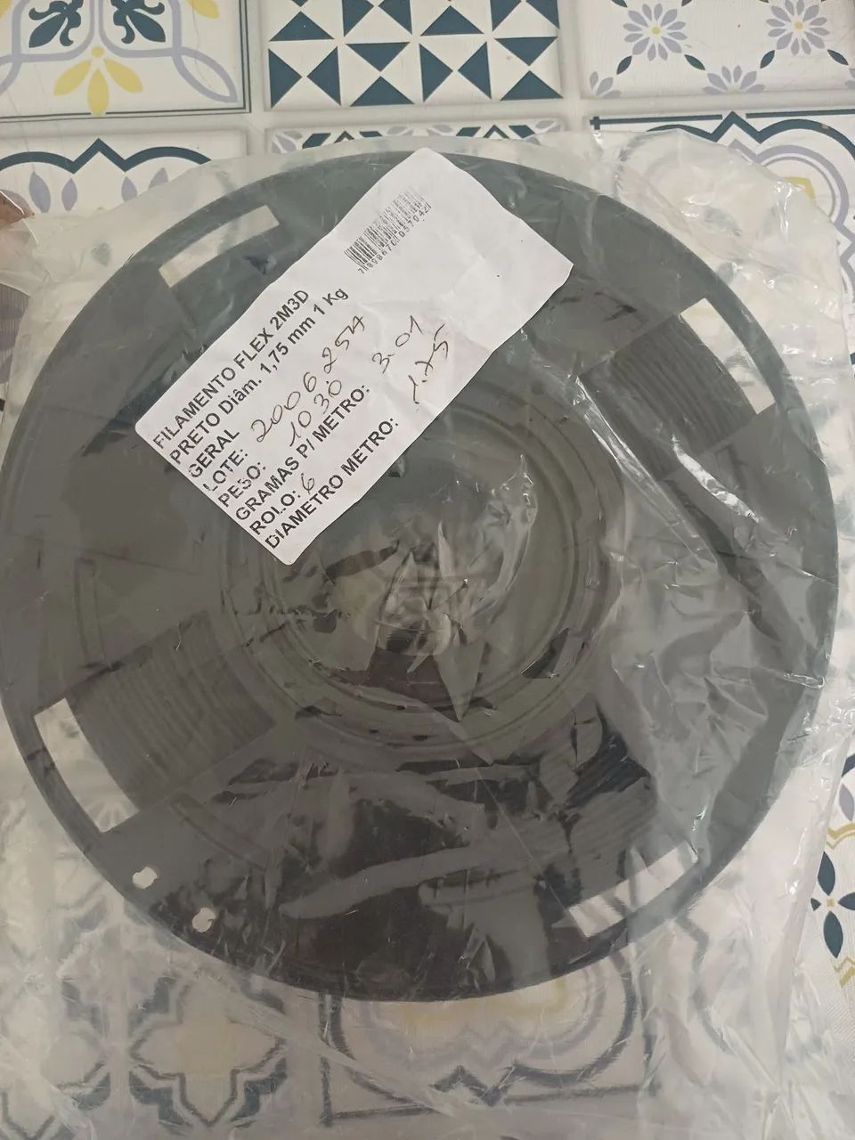 Filamento Flexível 2M3D Preto 1.75mm - 1kg